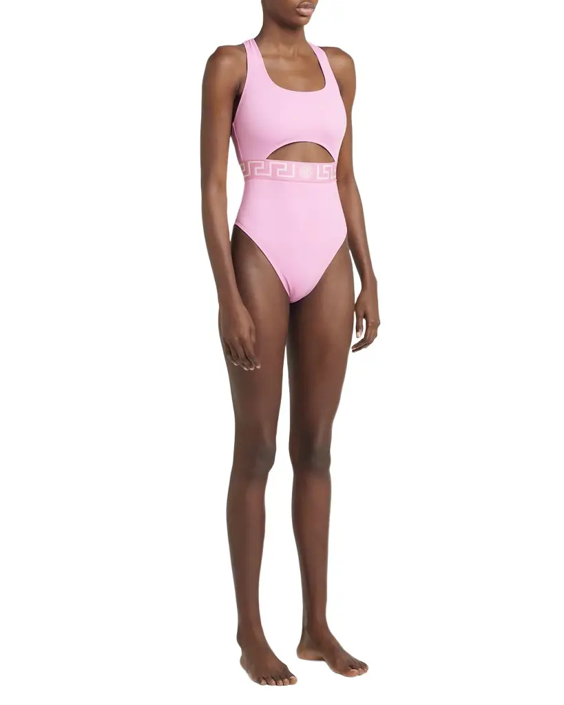 Versace Greca Border Cutout One-Piece Swimsuit | Image 1 Versace Greca Border Cutout One-Piece Swimsuit | Image 1