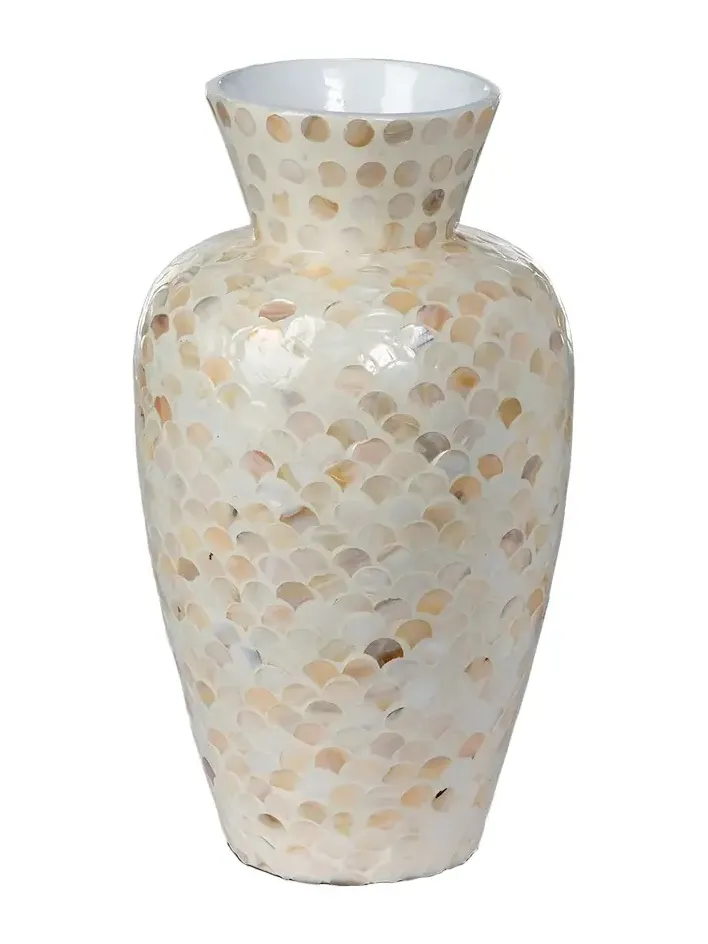Park Hill Collection Capraia Coast Mother-of-Pearl Mosaic Vase, 16"