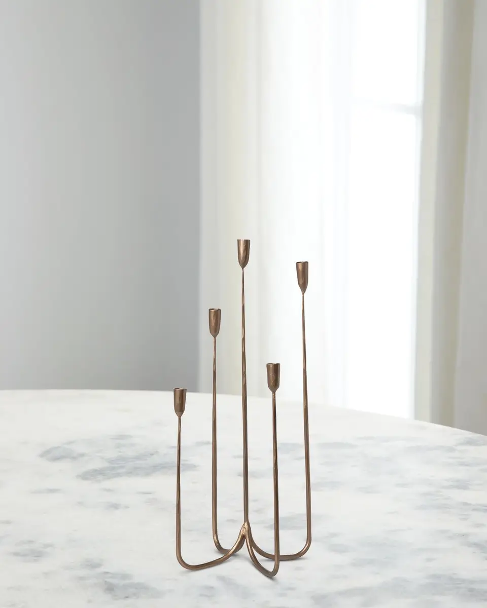Park Hill Collection Tall Forged Iron Candelabra, 29" | Thumbnail 2 Park Hill Collection Tall Forged Iron Candelabra, 29" | Thumbnail 2