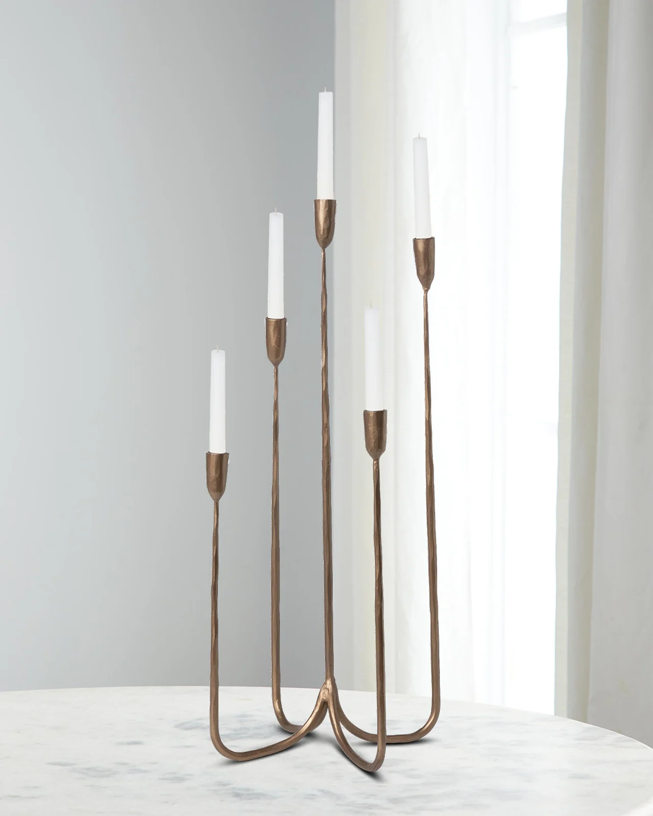 Park Hill Collection Tall Forged Iron Candelabra, 29"