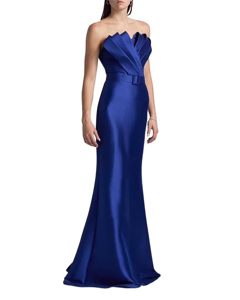 Badgley Mischka Strapless Origami Trumpet Gown | Image 1 Badgley Mischka Strapless Origami Trumpet Gown | Image 1