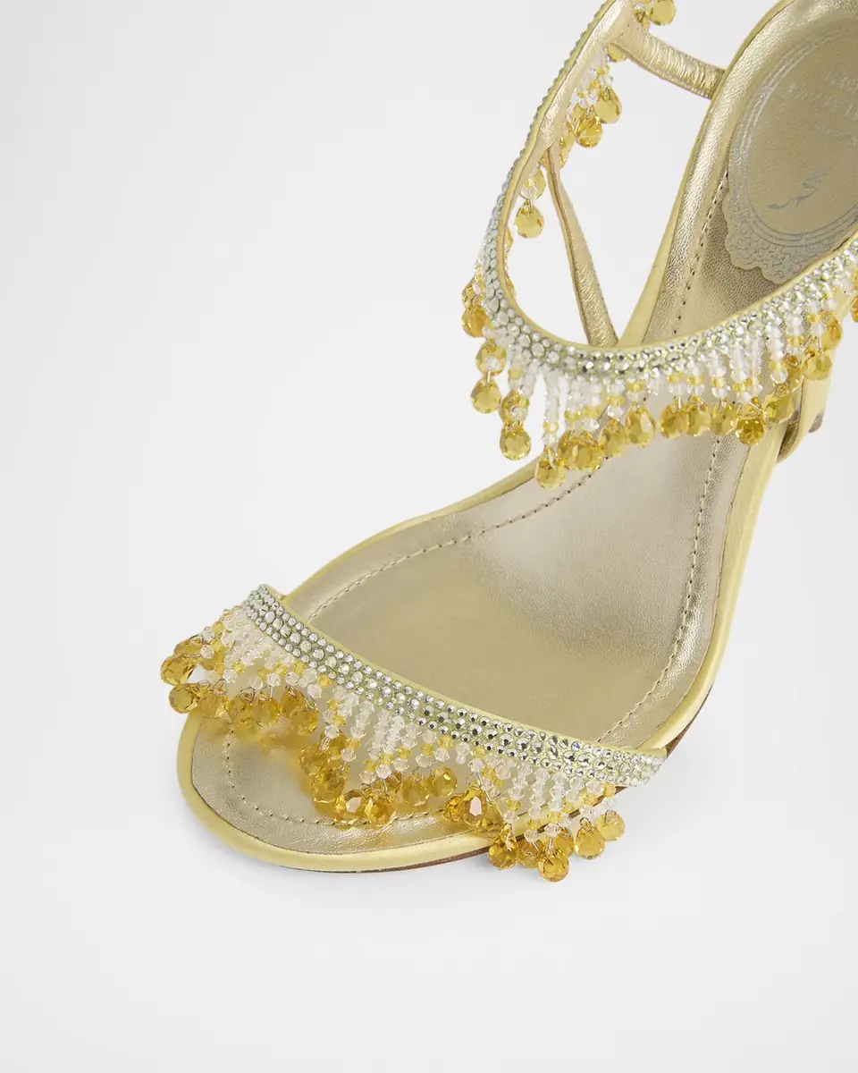 René Caovilla 100mm Chandelier Embellished Satin Sandals | Thumbnail 2
