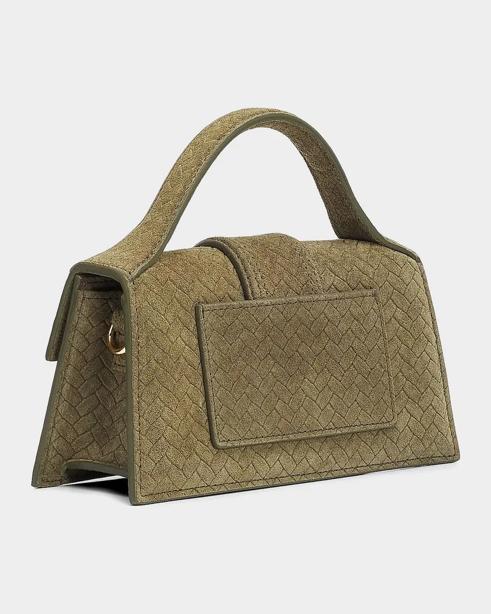 Jacquemus The Bambino Herringbone Suede Top-Handle Bag | Thumbnail 2 Jacquemus The Bambino Herringbone Suede Top-Handle Bag | Thumbnail 2