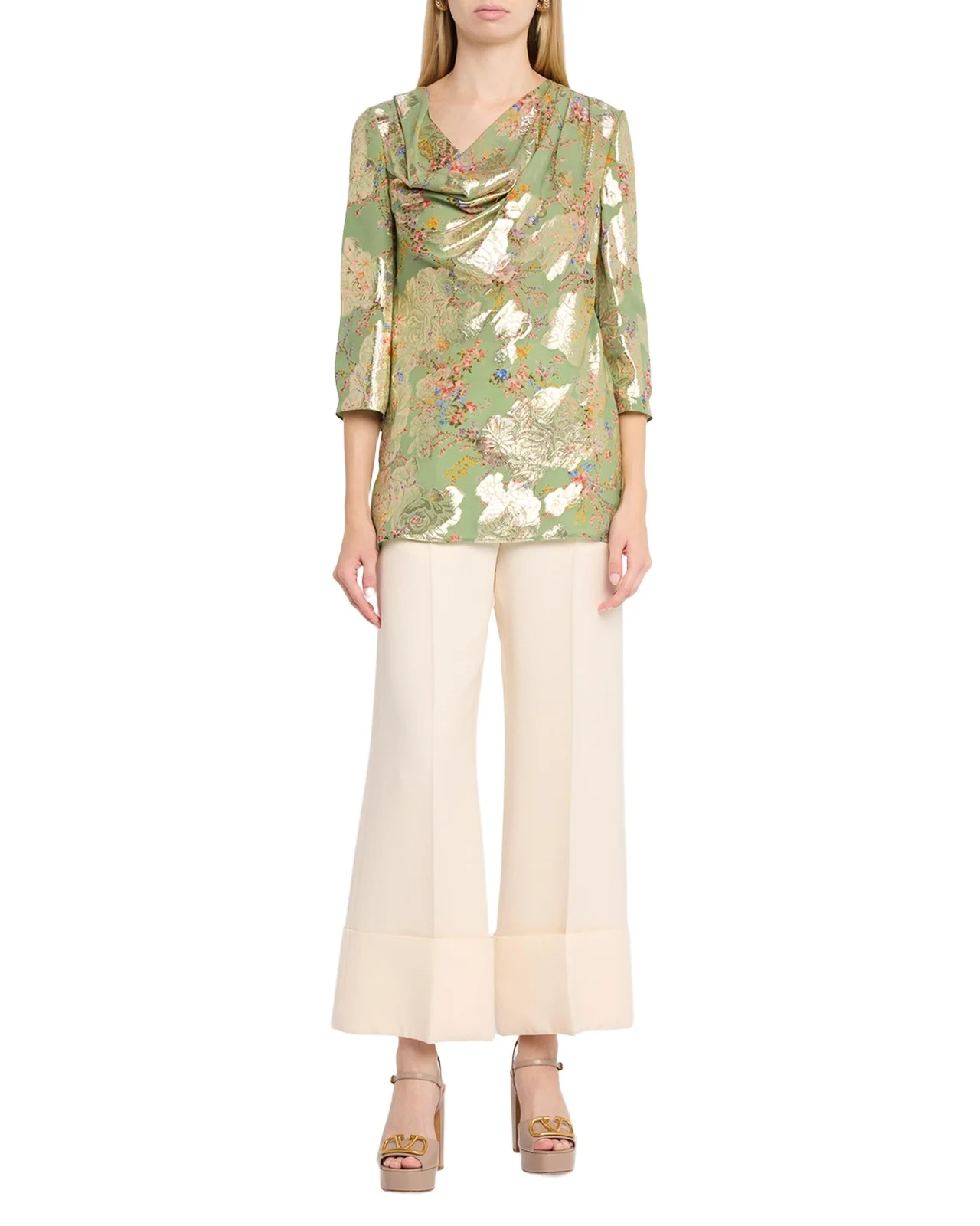 Valentino Garavani High-Rise Satin Straight-Leg Trousers