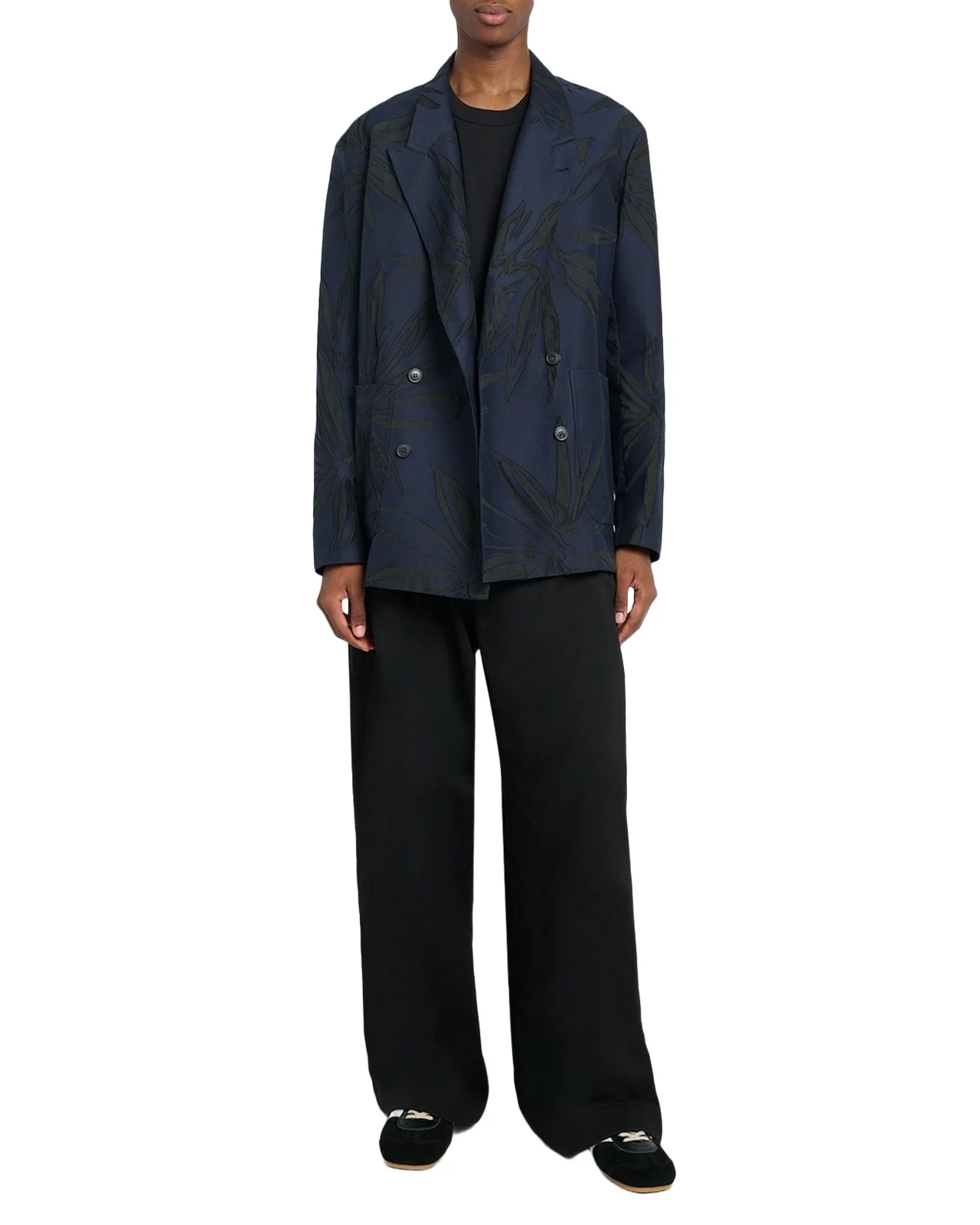 Dries Van Noten Men's Hama High-Rise Pleated Wide-Leg Trousers
