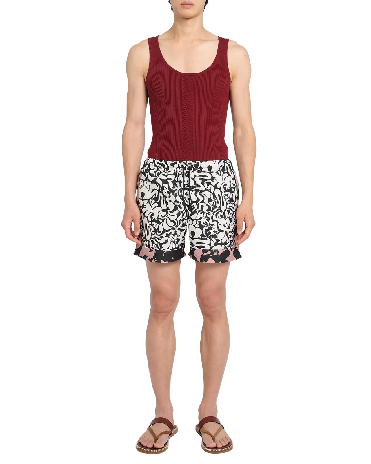 Dries Van Noten Men's Phibbs Contrast Floral Nylon Swim Trunks