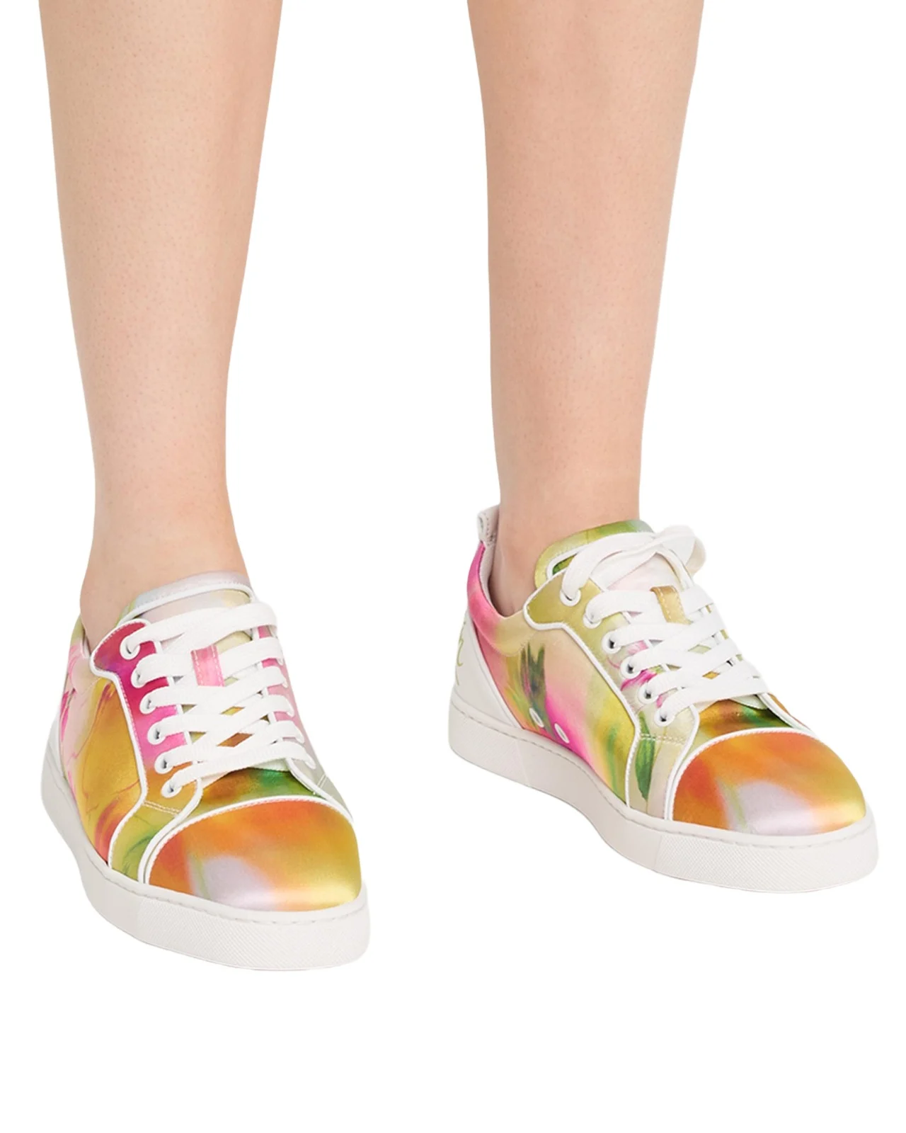 Christian Louboutin Fun Louise Junior Floral Satin Low-Top Sneakers