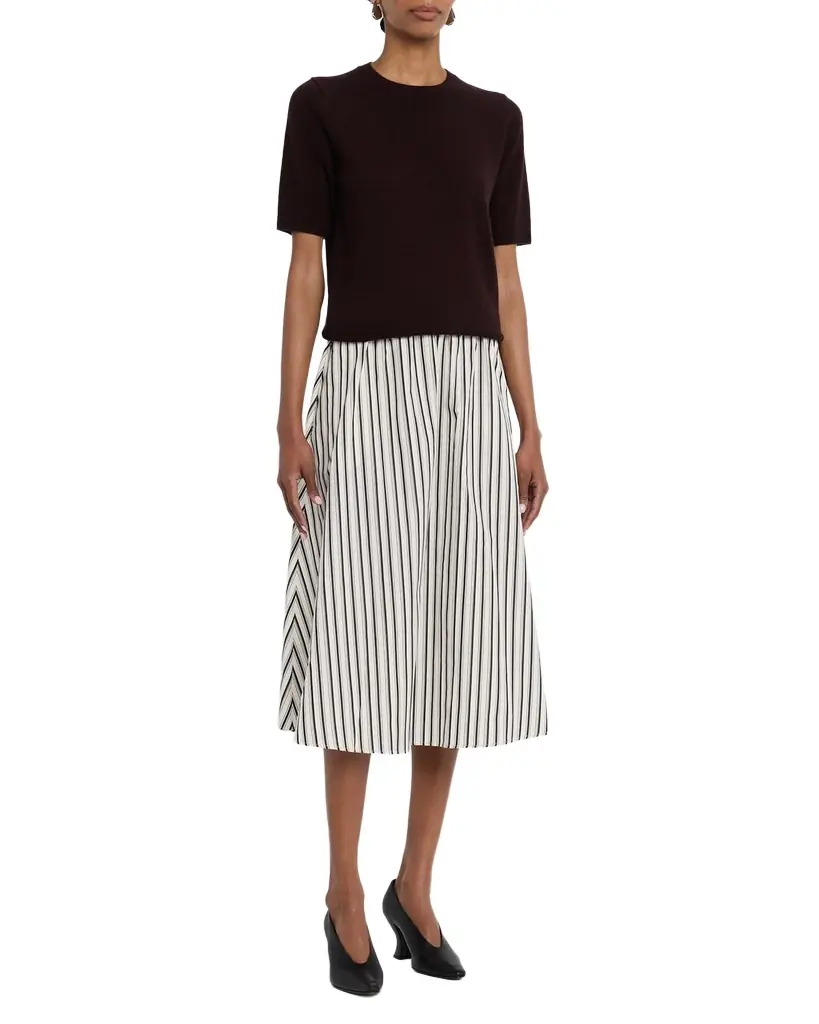 MARIA MCMANUS Striped Cotton Midi Circle Skirt | Image 1 MARIA MCMANUS Striped Cotton Midi Circle Skirt | Image 1