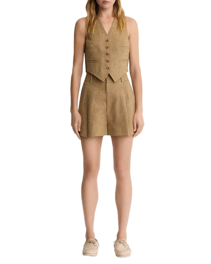 SMYTHE Mid-Rise Pleated Shorts | Image 1 SMYTHE Mid-Rise Pleated Shorts | Image 1