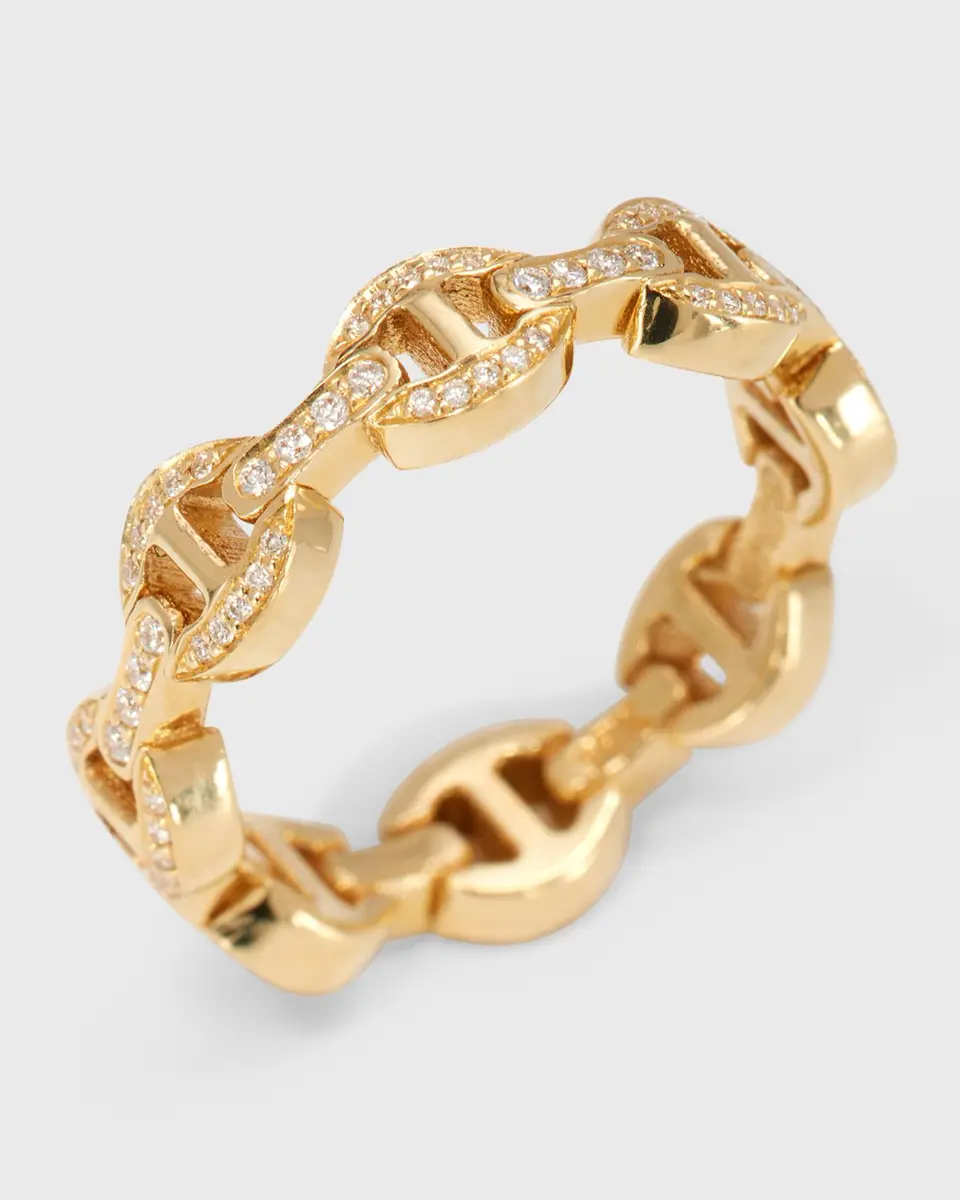 Hoorsenbuhs 18K Yellow Gold Dame Tri-Link Diamond Ring | Thumbnail 2