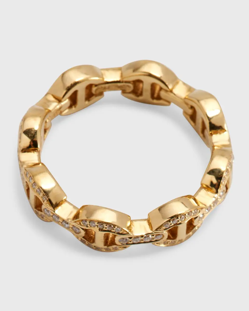 Hoorsenbuhs 18K Yellow Gold Dame Tri-Link Diamond Ring | Thumbnail 3