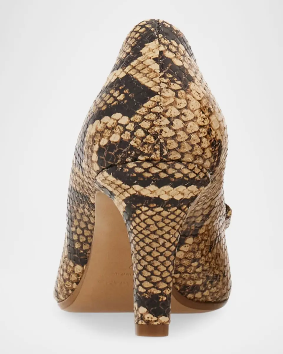 Ferragamo 90mm Carla Snake-Embossed Leather Pumps | Thumbnail 3 Ferragamo 90mm Carla Snake-Embossed Leather Pumps | Thumbnail 3