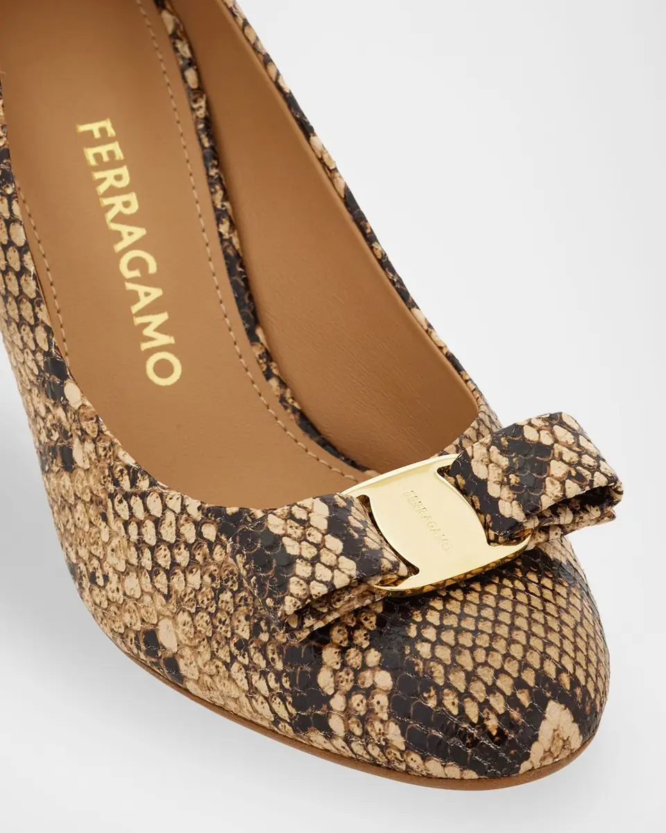 Ferragamo 90mm Carla Snake-Embossed Leather Pumps | Thumbnail 4 Ferragamo 90mm Carla Snake-Embossed Leather Pumps | Thumbnail 4