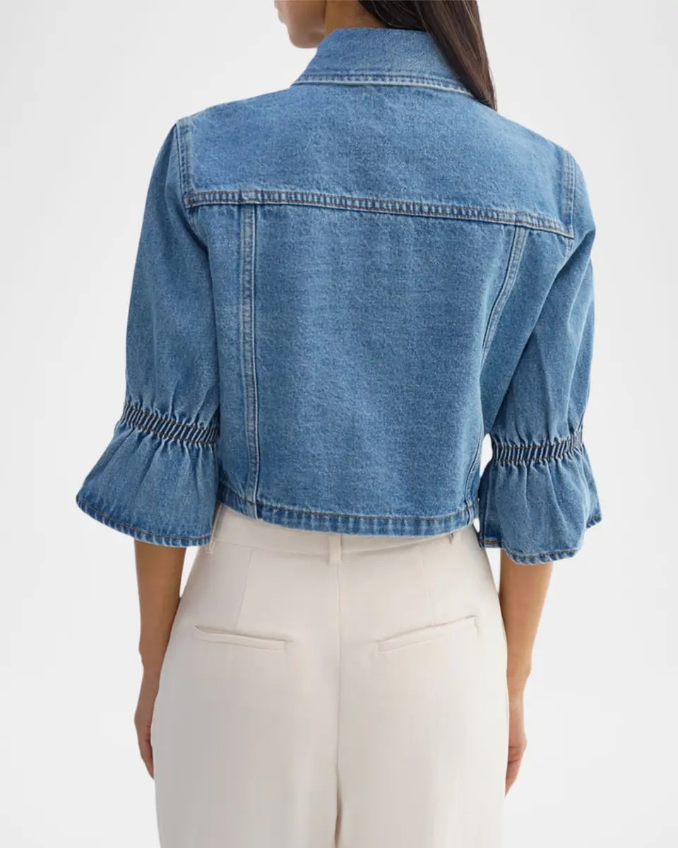 LaMarque Carolina Ruffle-Sleeve Denim Jacket | Thumbnail 2