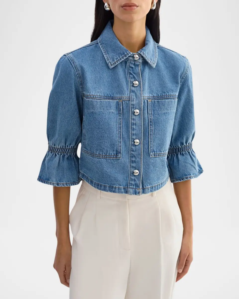 LaMarque Carolina Ruffle-Sleeve Denim Jacket | Thumbnail 3