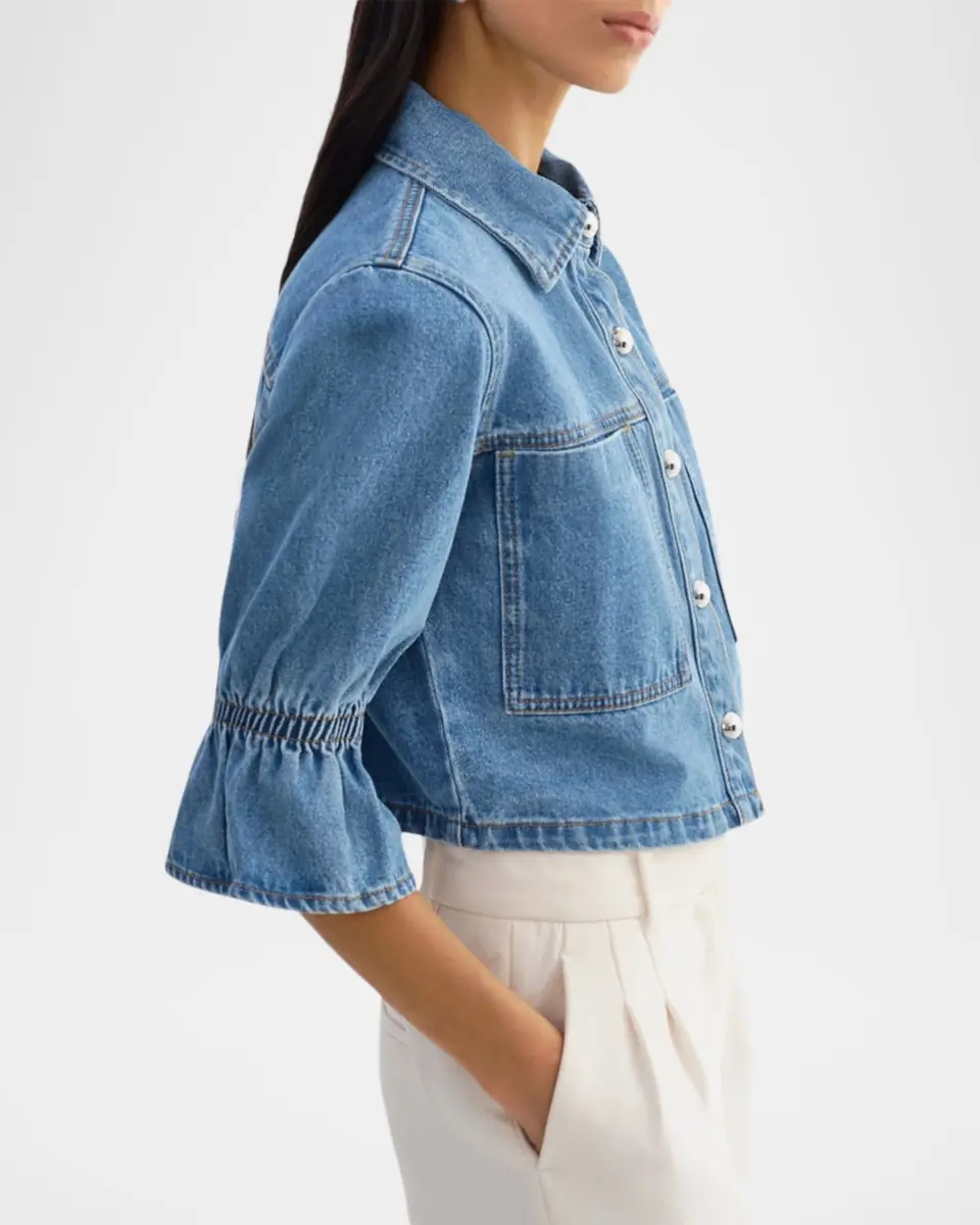 LaMarque Carolina Ruffle-Sleeve Denim Jacket | Thumbnail 5