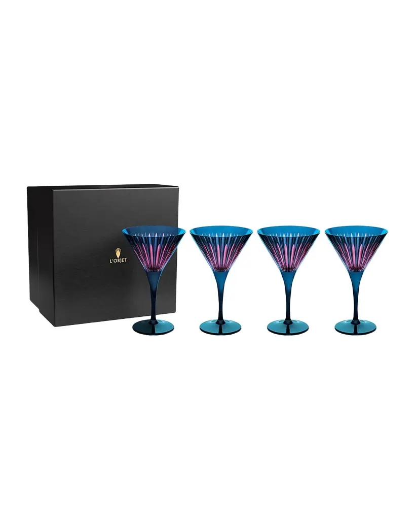 L'Objet Prism 8 oz. Martini Glasses, Set of 4