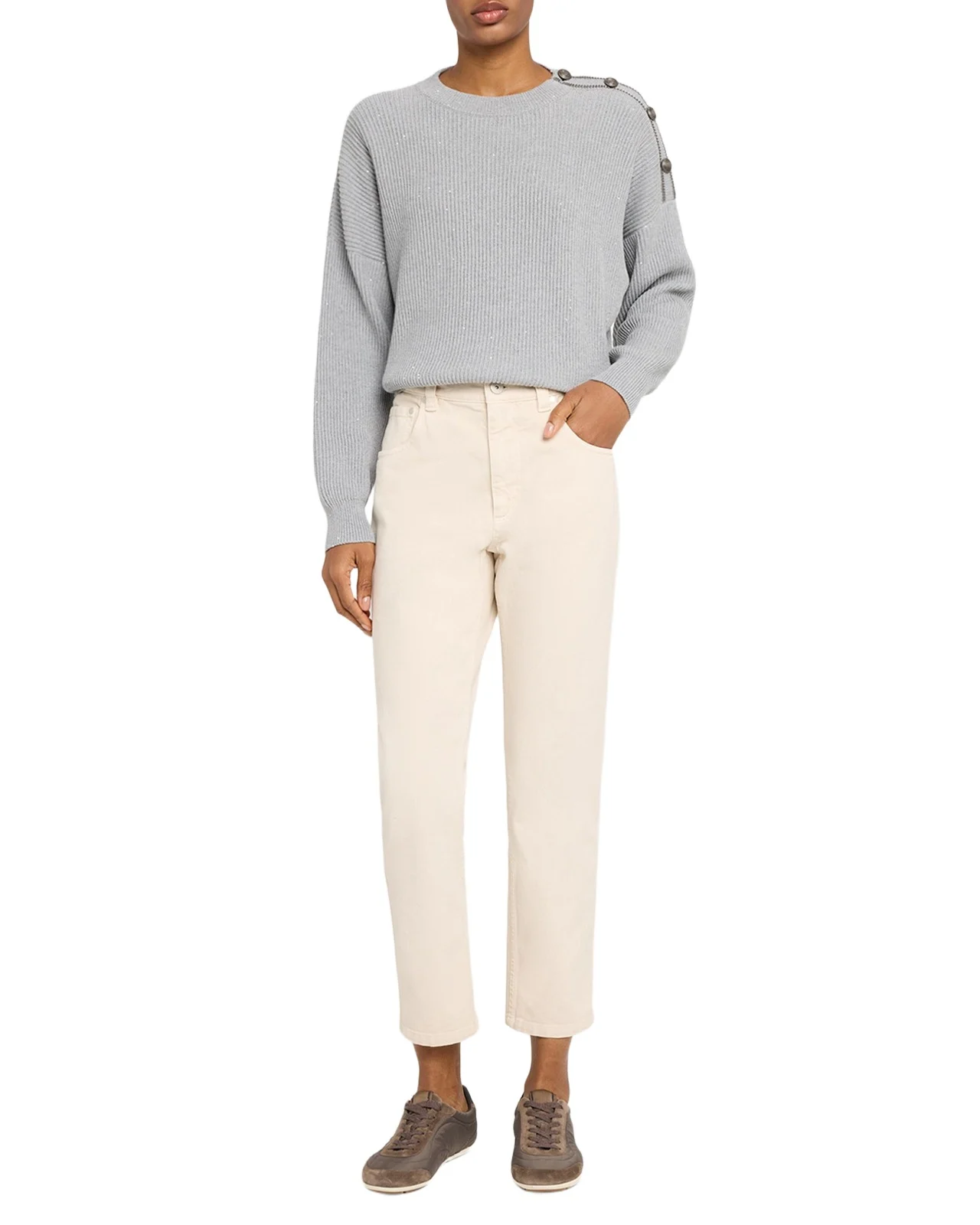 Dyed Cotton Twill Slim-Leg Ankle Pants Dyed Cotton Twill Slim-Leg Ankle Pants
