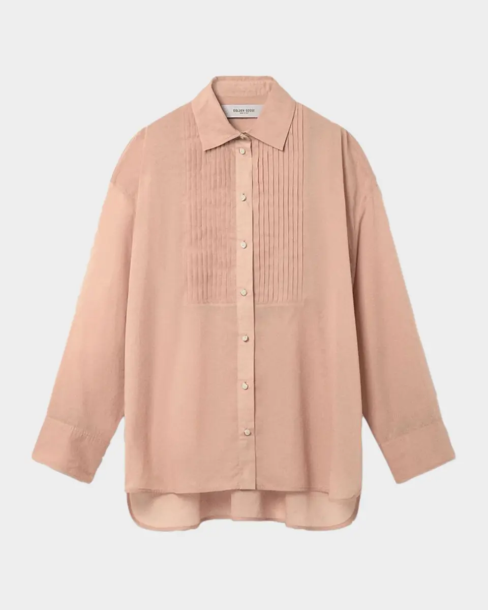 Golden Goose Oversized Pleated Cotton Voile Shirt | Thumbnail 3 Golden Goose Oversized Pleated Cotton Voile Shirt | Thumbnail 3