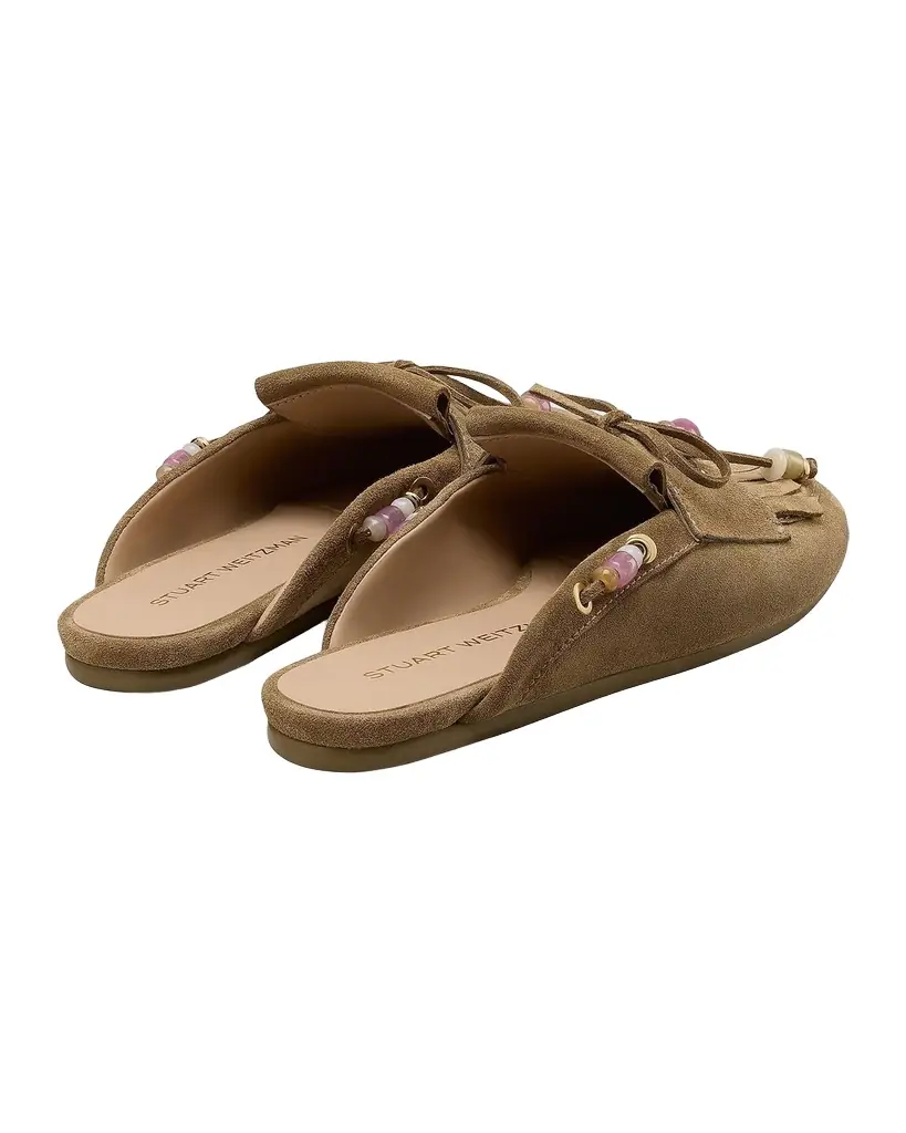 Stuart Weitzman Majorca Tinsley Suede Moccasin Mules | Image 1 Stuart Weitzman Majorca Tinsley Suede Moccasin Mules | Image 1