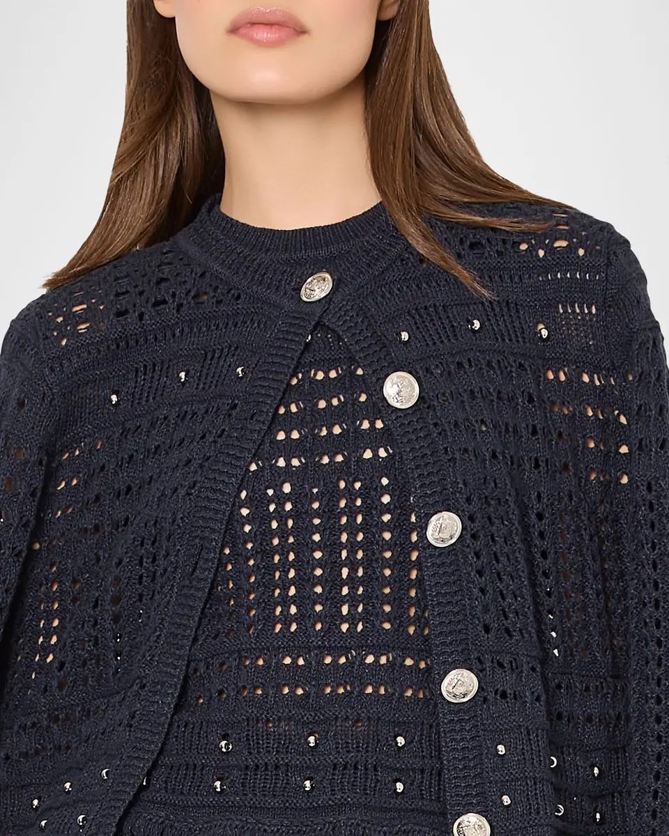 Milly Fringed Open-Knit Cardigan | Thumbnail 3 Milly Fringed Open-Knit Cardigan | Thumbnail 3