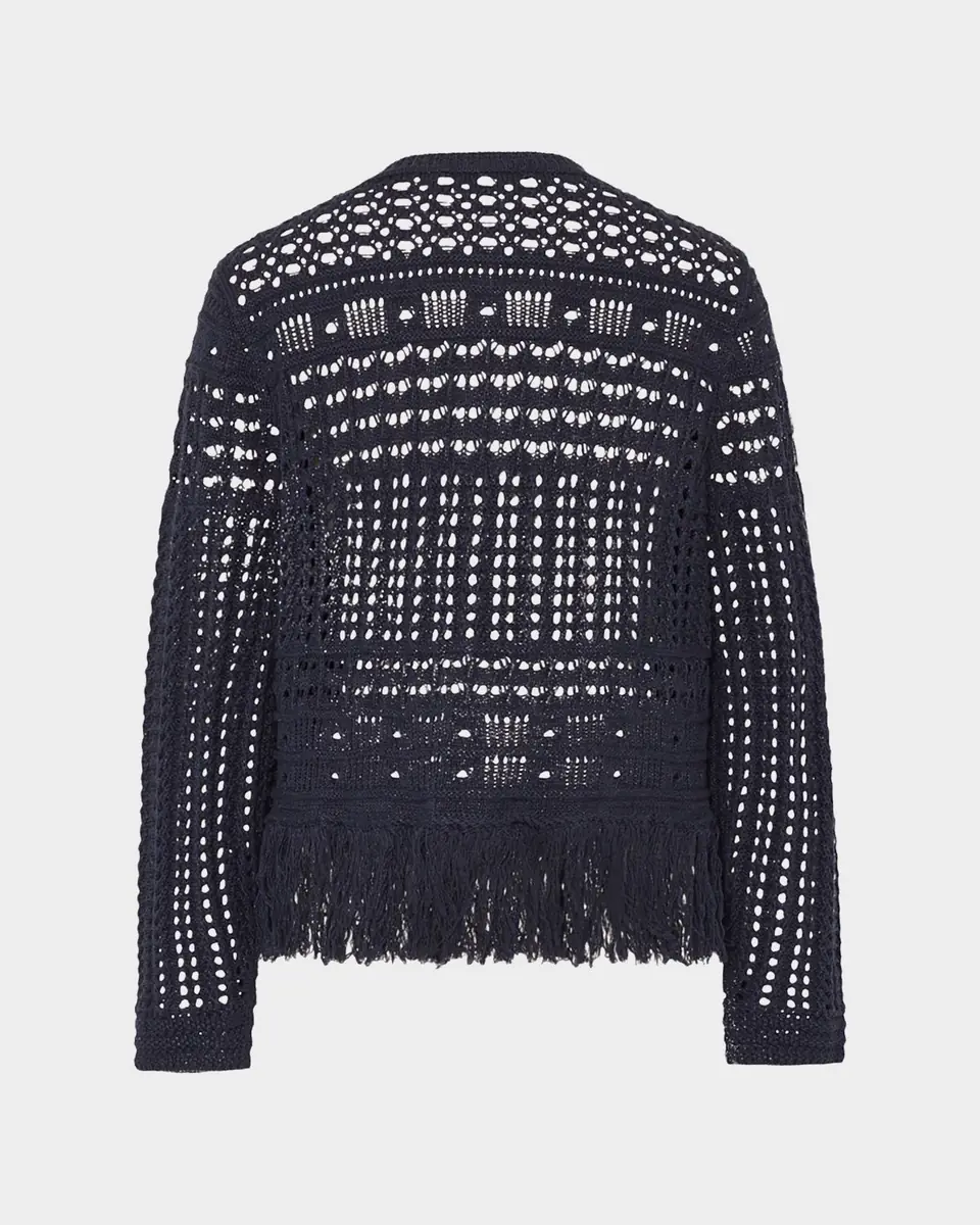 Milly Fringed Open-Knit Cardigan | Thumbnail 4 Milly Fringed Open-Knit Cardigan | Thumbnail 4