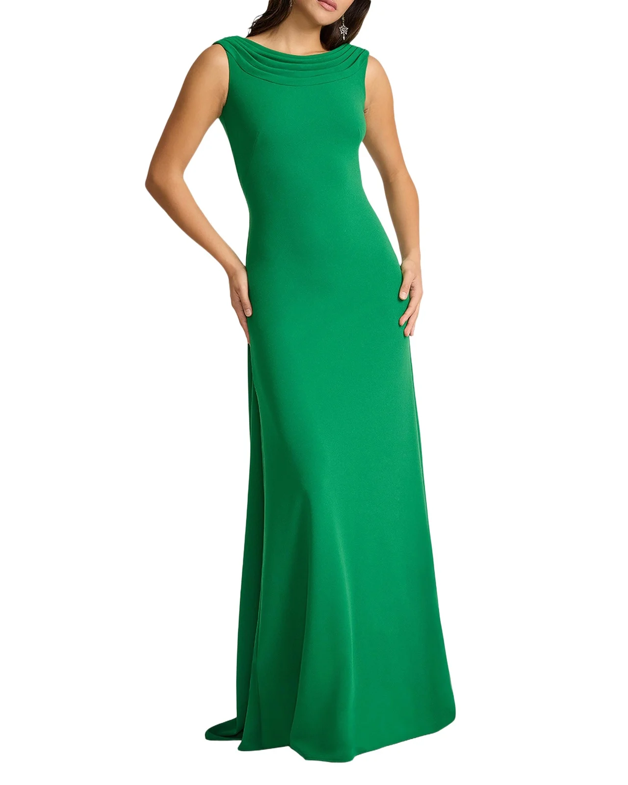 Draped Two-Tone Crepe Gown Draped Two-Tone Crepe Gown