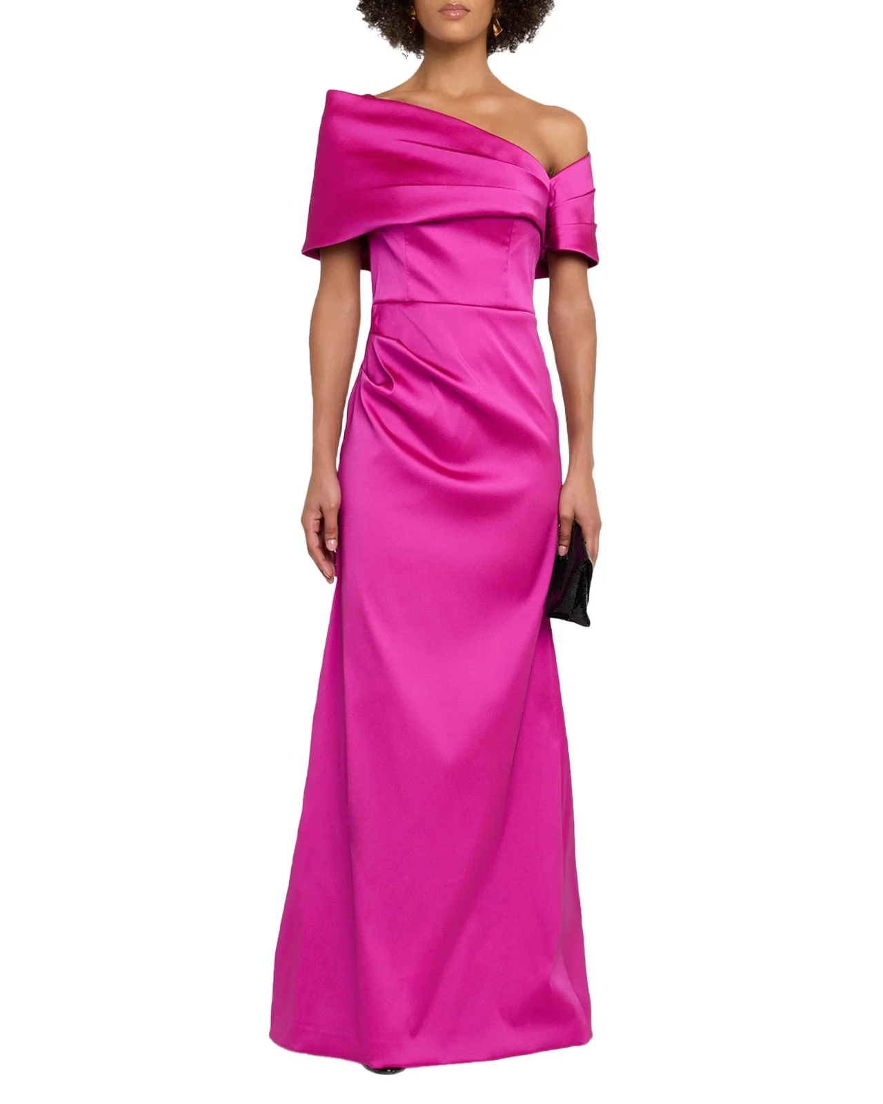 Rickie Freeman for Teri Jon One-Shoulder Stretch Mikado Gown