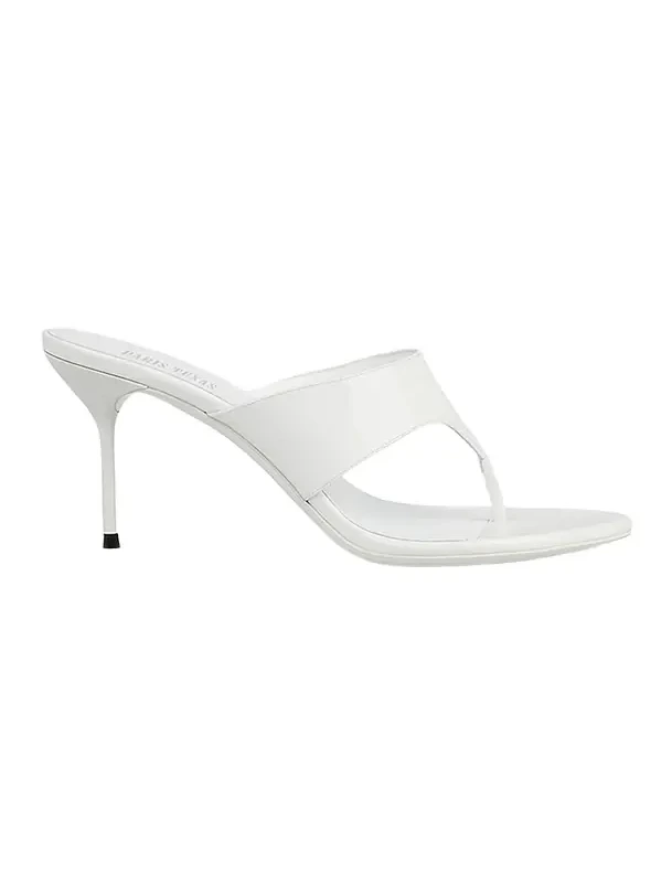 Lidia Patent Leather Stiletto Thong Mule Sandals