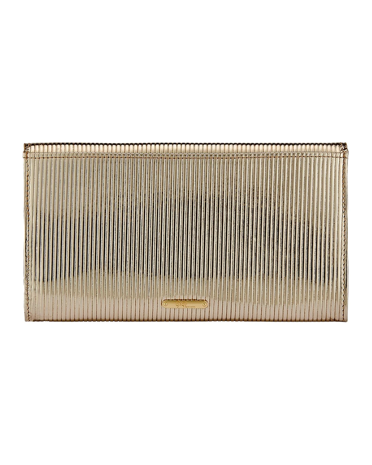 Bianca Embossed Stripe Leather Clutch