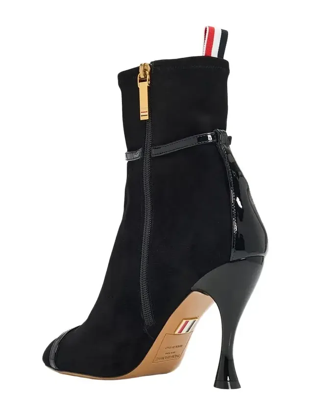 105mm Trompe L 'oeil Suede Booties