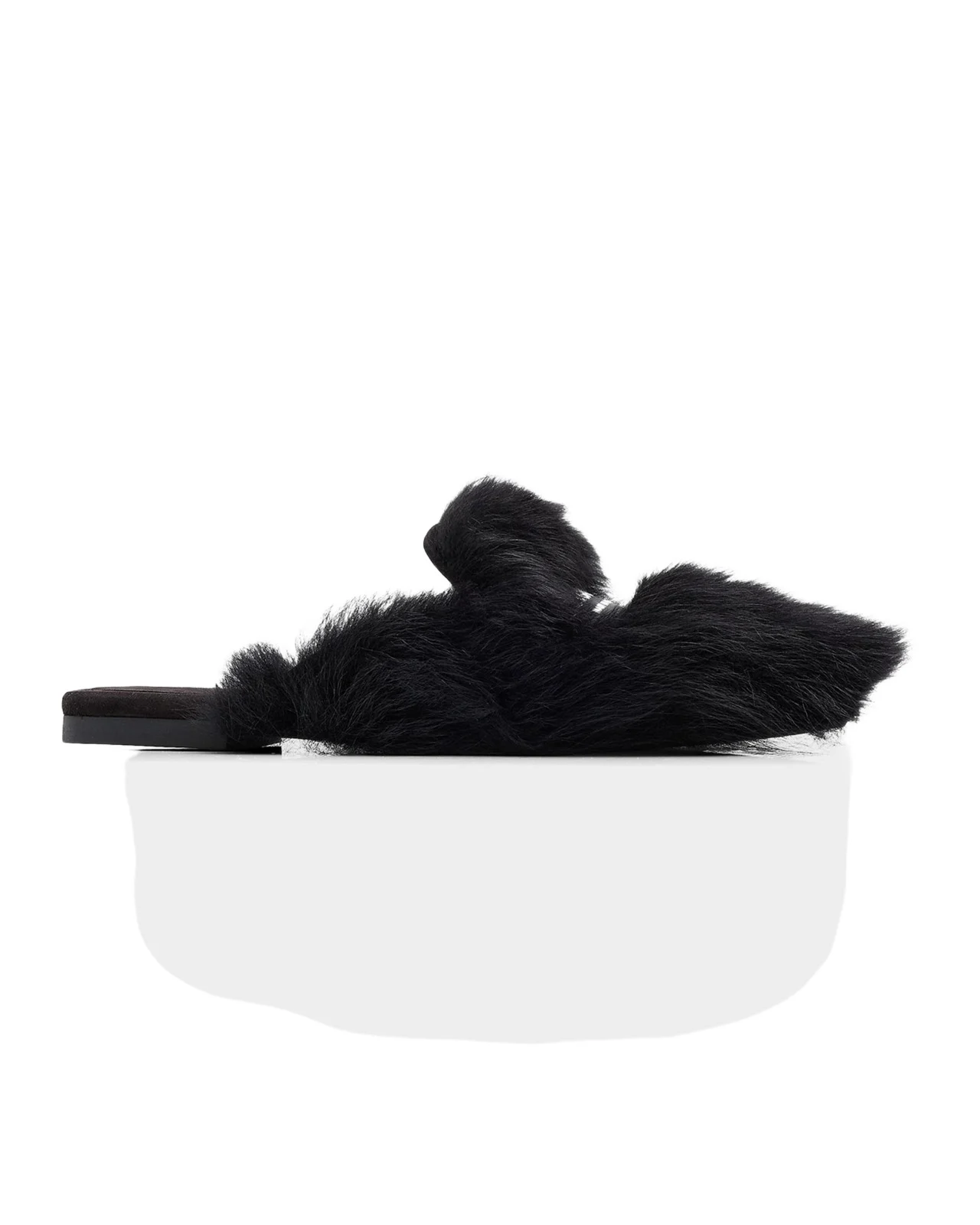 Dolce & Gabbana Logo Tag Shearling Mules