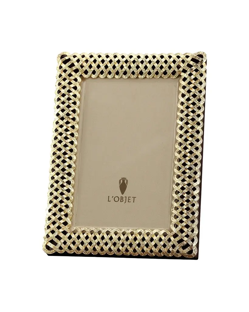 L'Objet Gold Braid 4" x 6" Picture Frame