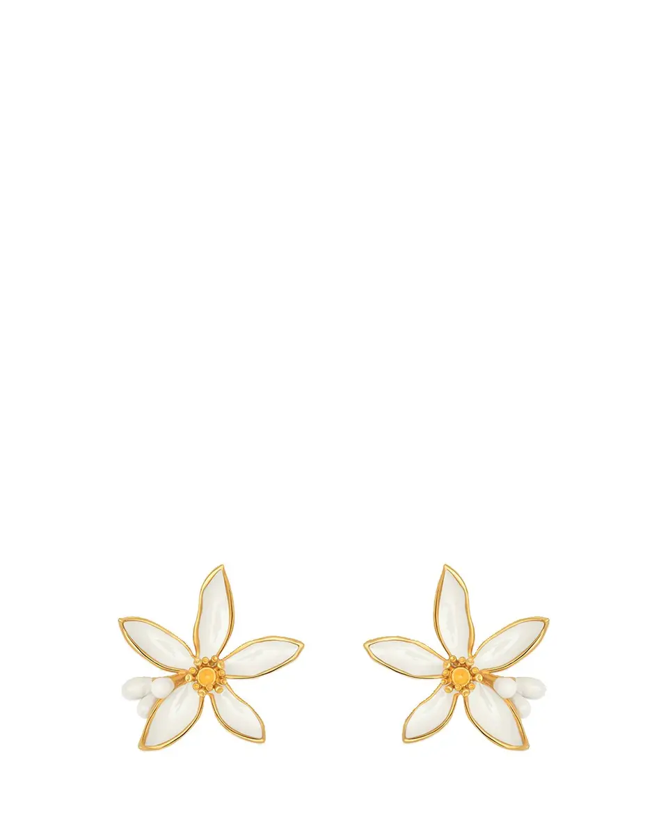 Oscar de la Renta Small Orange Blossom Earrings | Thumbnail 2