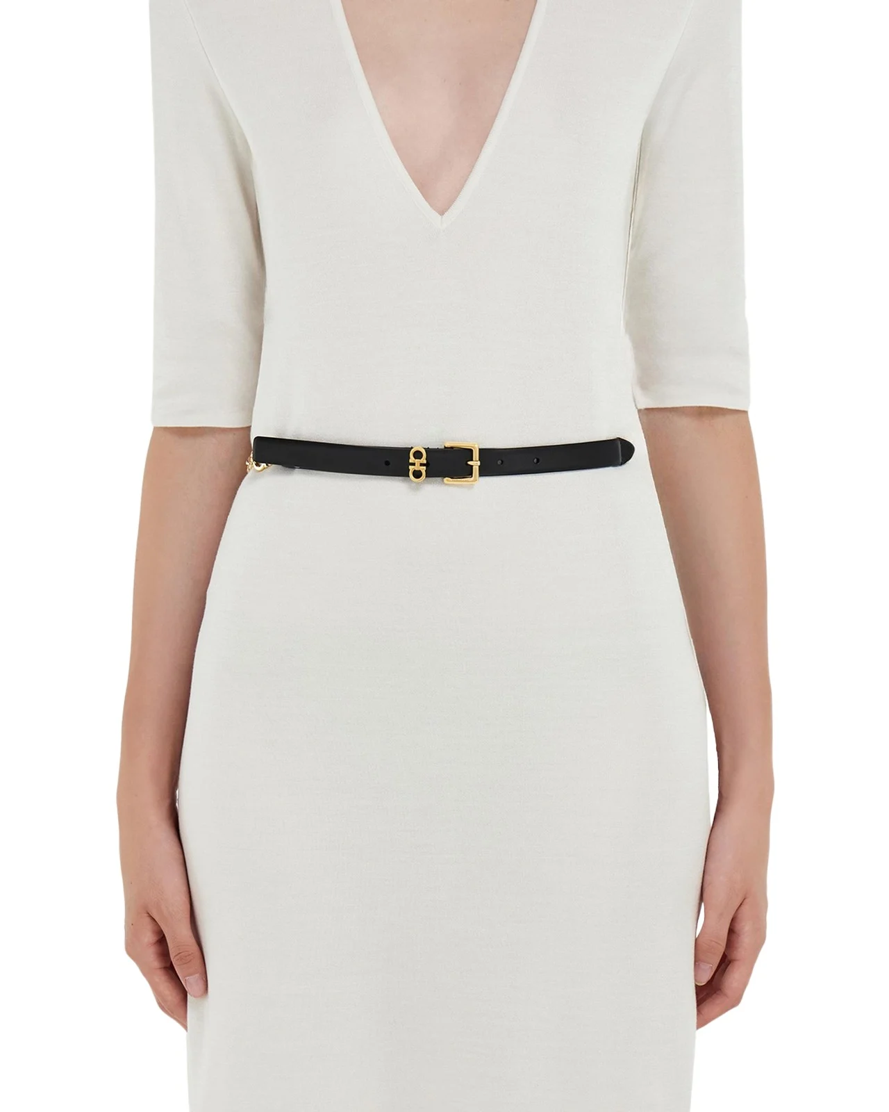 Gancini Chain & Leather Belt Gancini Chain & Leather Belt