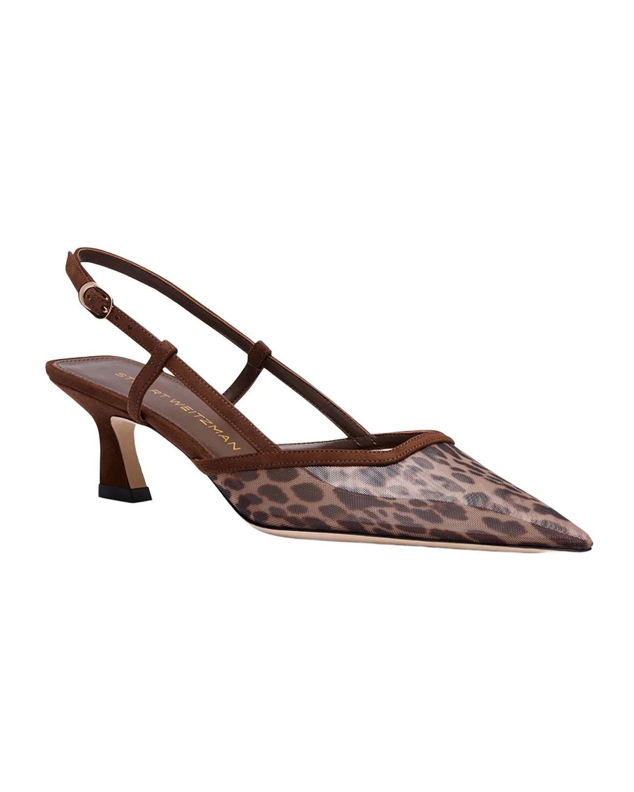 50mm Vinnie Leopard Mesh Slingback Pumps 50mm Vinnie Leopard Mesh Slingback Pumps