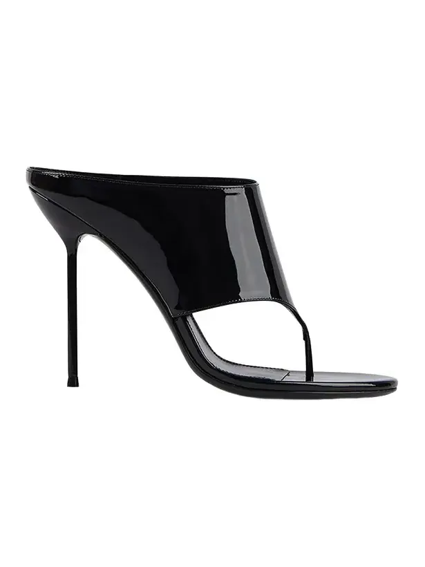 Lidia Patent Leather Stiletto Thong Mule Sandals Lidia Patent Leather Stiletto Thong Mule Sandals