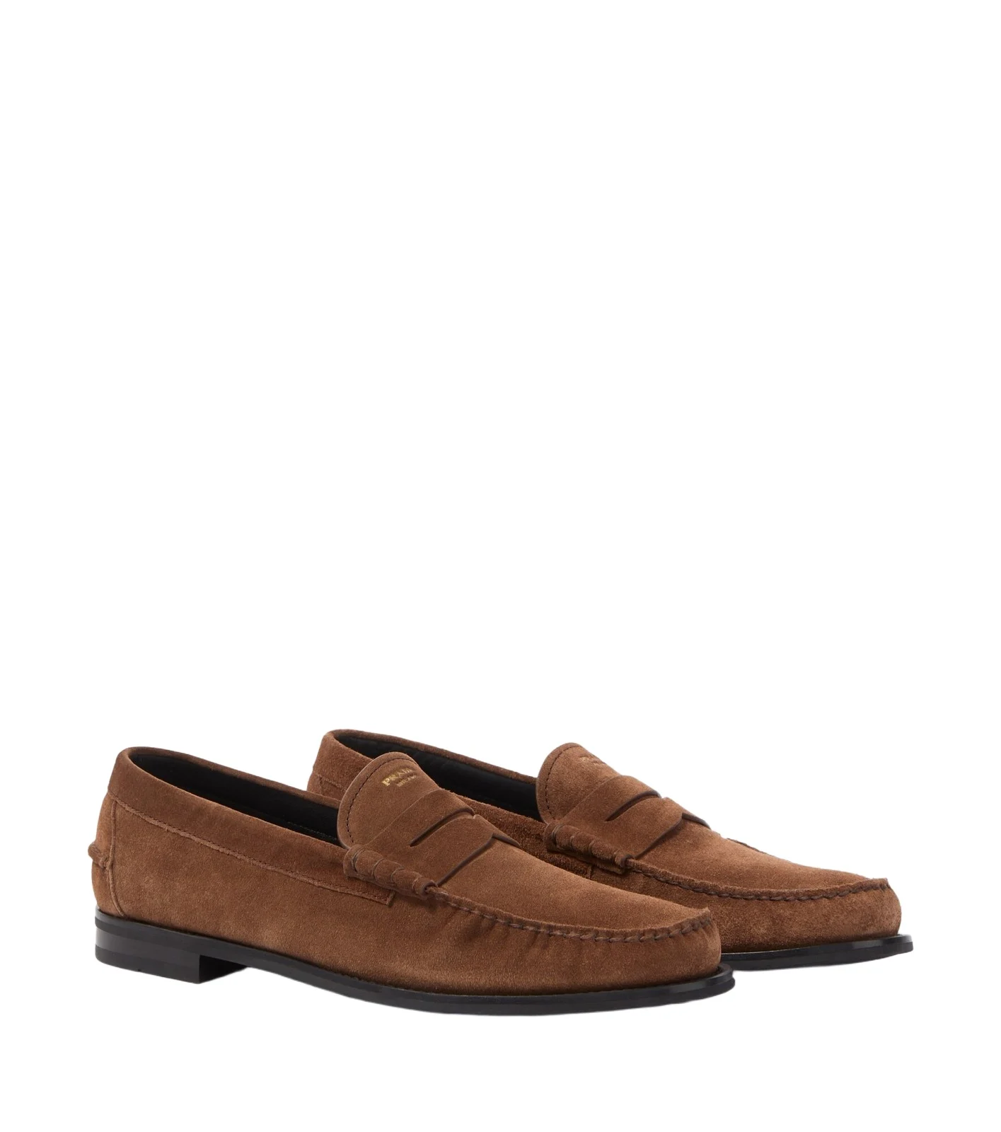 Suede penny loafers
