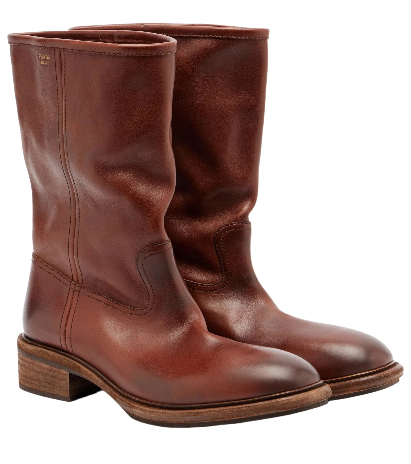 Leather mid-calf boots Leather mid-calf boots