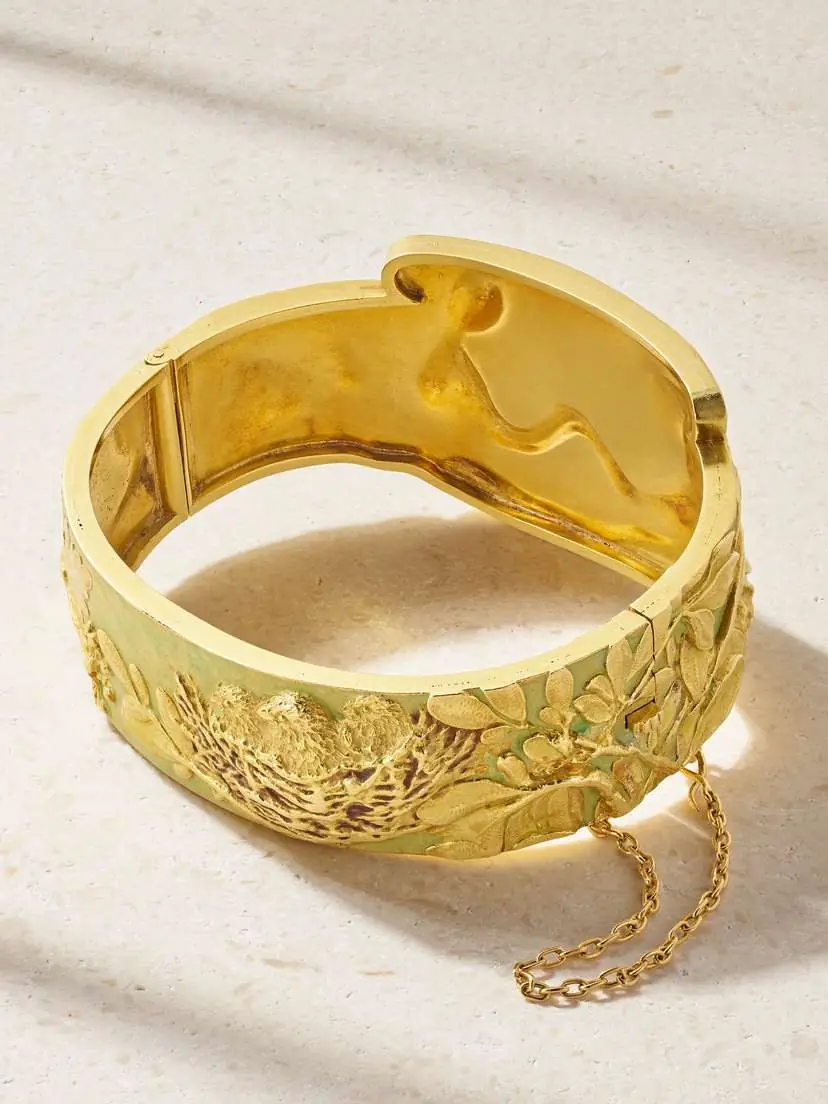 Stephanie Windsor Vintage 1860-1880s 18-karat Gold And Enamel Bangle | Thumbnail 3 Stephanie Windsor Vintage 1860-1880s 18-karat Gold And Enamel Bangle | Thumbnail 3