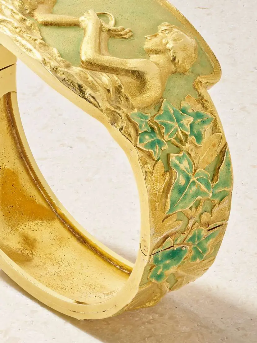 Stephanie Windsor Vintage 1860-1880s 18-karat Gold And Enamel Bangle | Thumbnail 4 Stephanie Windsor Vintage 1860-1880s 18-karat Gold And Enamel Bangle | Thumbnail 4