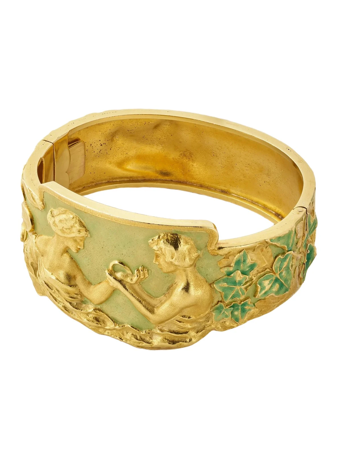 Stephanie Windsor Vintage 1860-1880s 18-karat Gold And Enamel Bangle