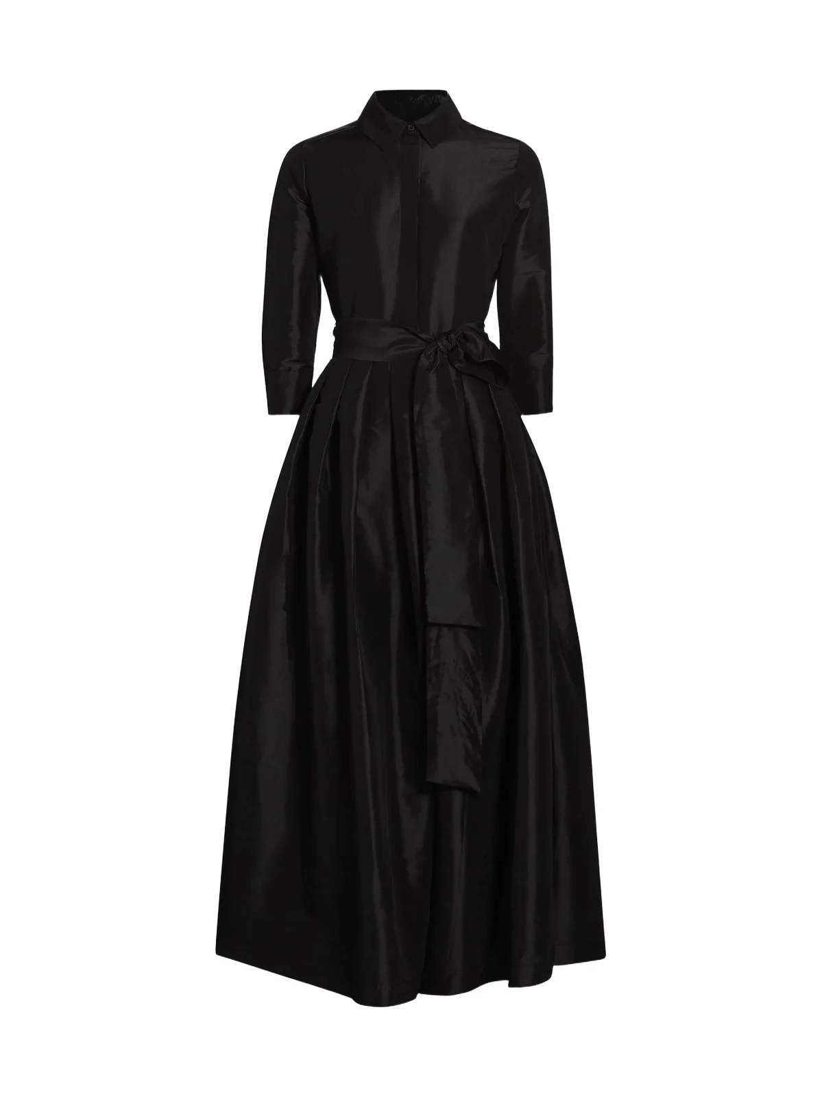 Simkhai Women's Julip Sateen Belted Shirt Gown