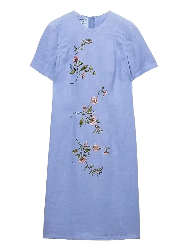 Women's Embroidered Linen Dress Women's Embroidered Linen Dress