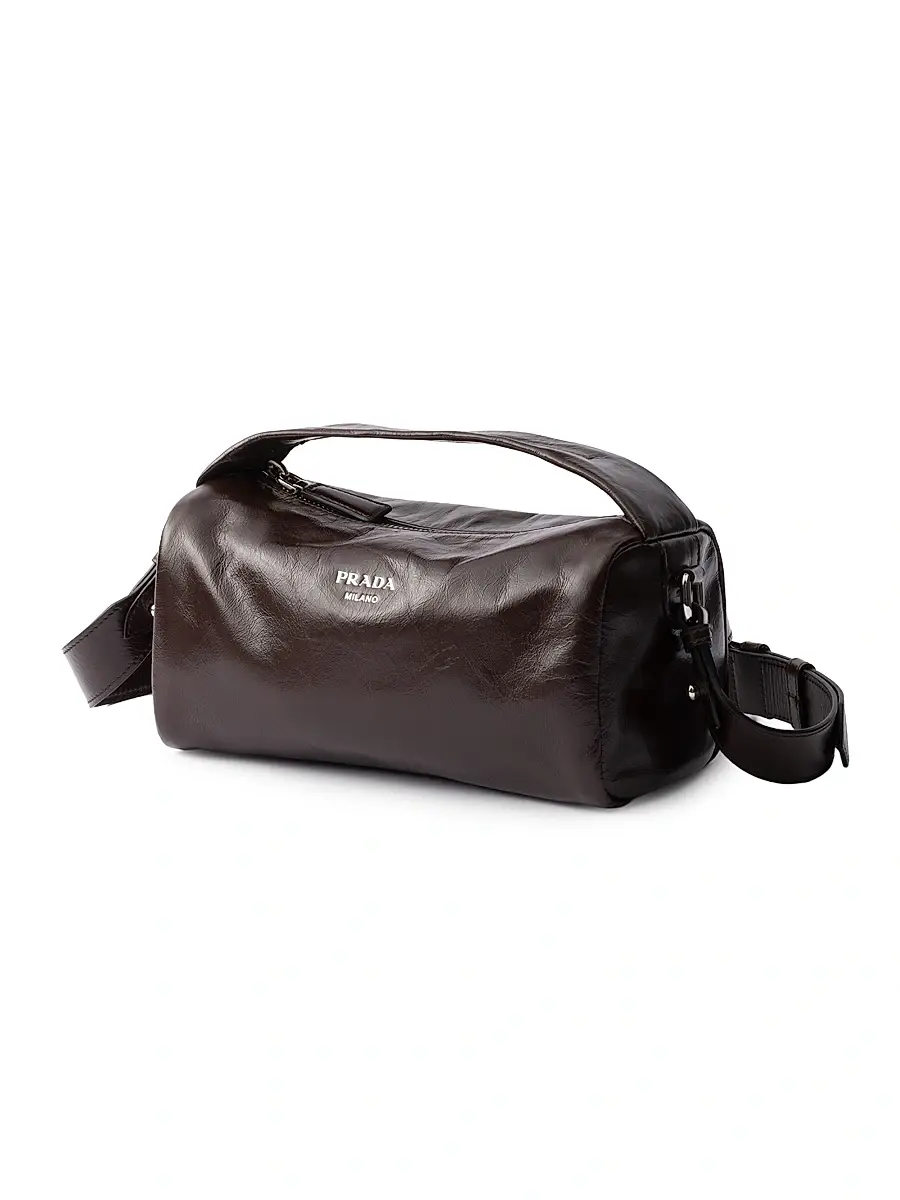 Prada Men's Leather Shoulder Bag - Brown | Thumbnail 3