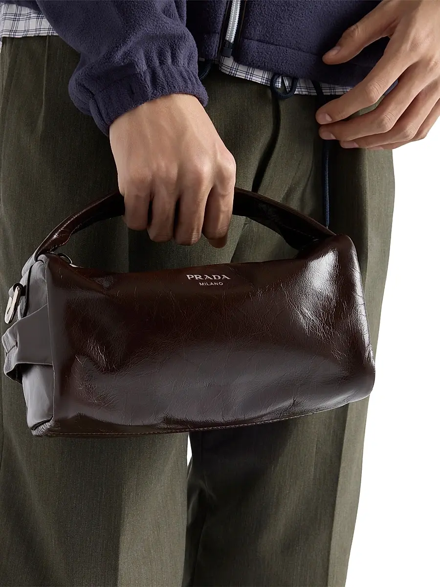 Prada Men's Leather Shoulder Bag - Brown | Thumbnail 8
