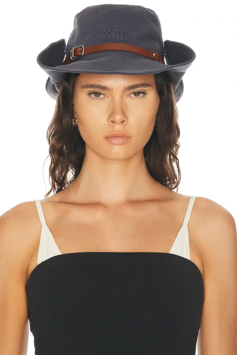 Miu Miu Drill Cuoietto Hat | Thumbnail 2 Miu Miu Drill Cuoietto Hat | Thumbnail 2
