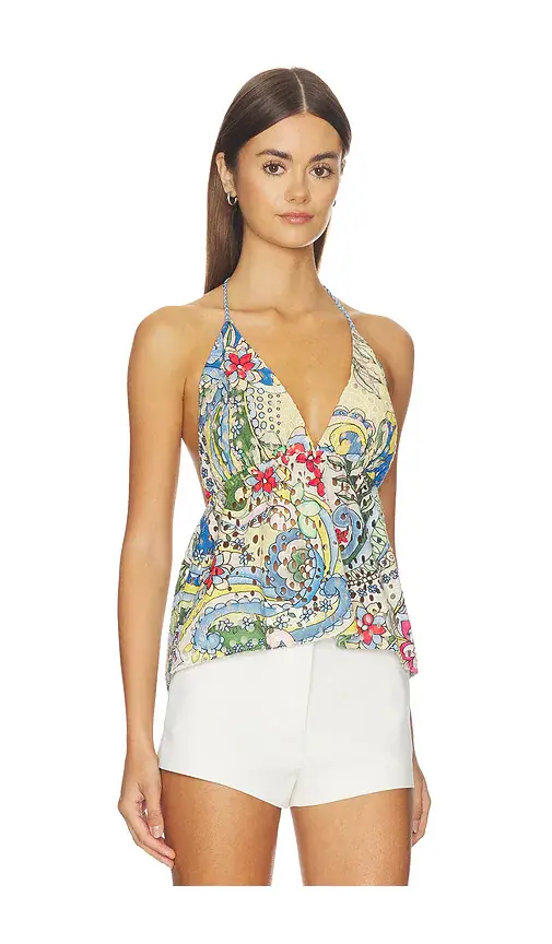 Alice + Olivia Alice + Olivia Karolina Halter Top | Thumbnail 2 Alice + Olivia Alice + Olivia Karolina Halter Top | Thumbnail 2