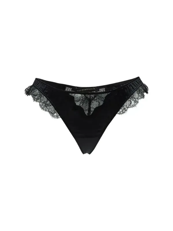 Sensuel Lace-Trim Silk Thong