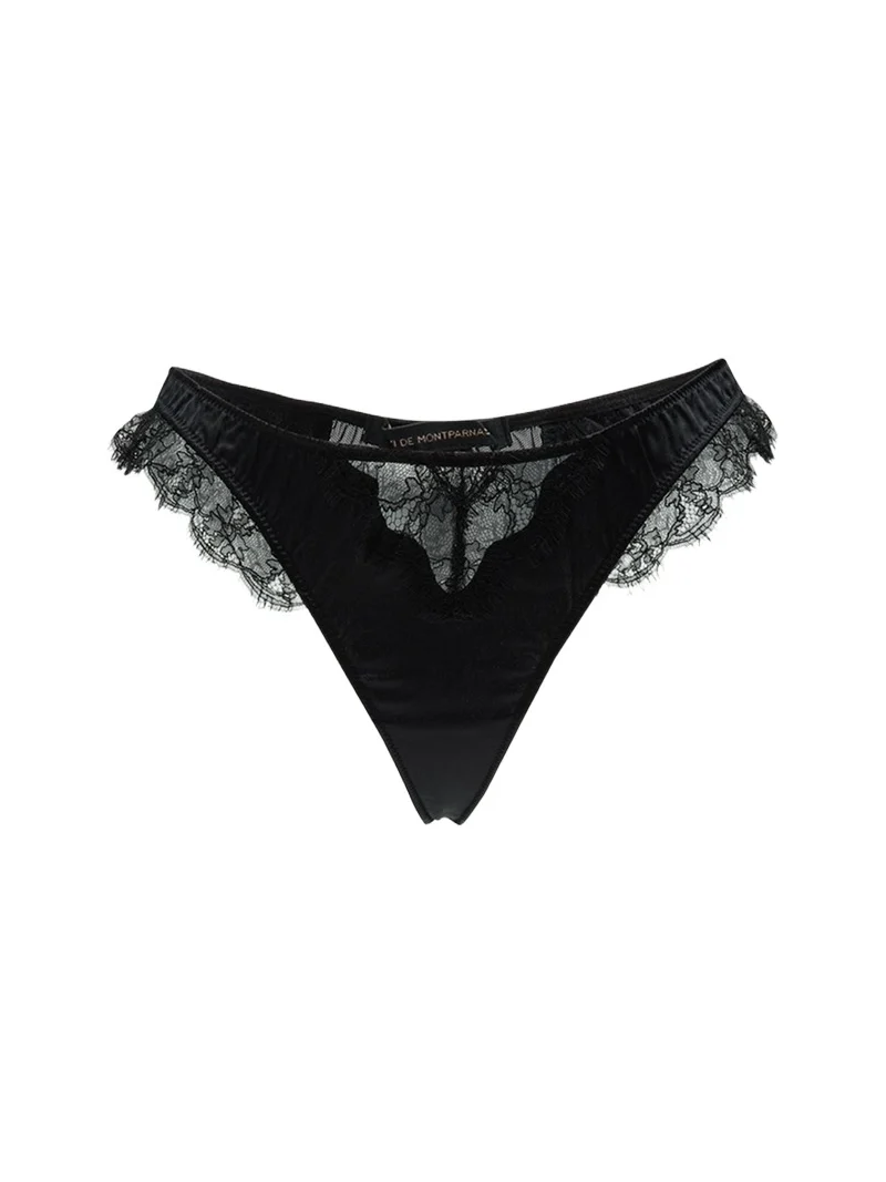 Sensuel Lace-Trim Silk Thong Sensuel Lace-Trim Silk Thong